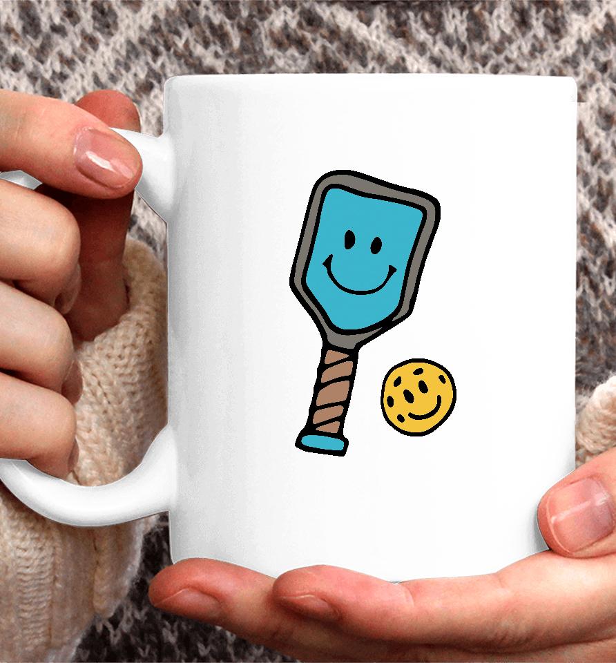 Life Is Good Merch Quirky Smiley Pickleball Coffee Mug