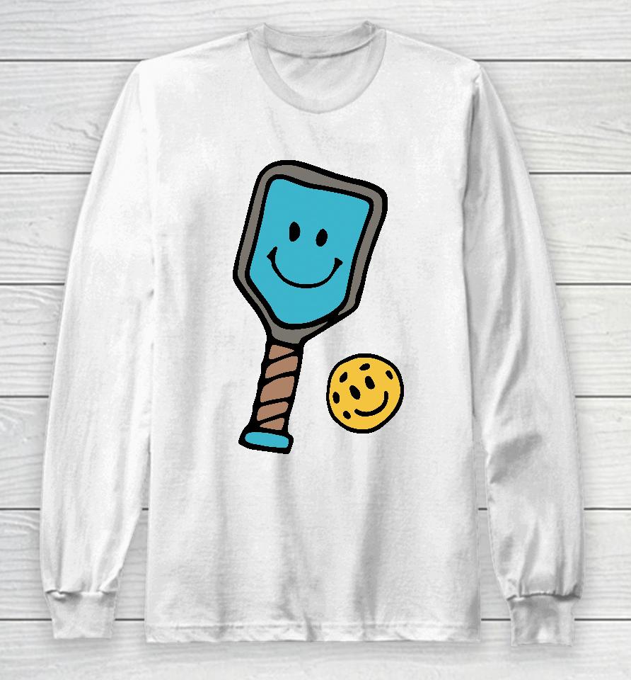 Life Is Good Merch Quirky Smiley Pickleball Long Sleeve T-Shirt
