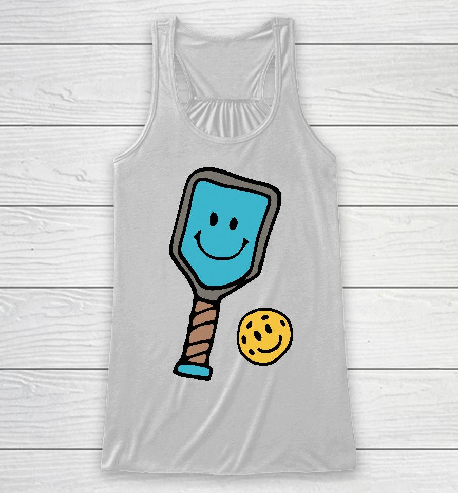 Life Is Good Merch Quirky Smiley Pickleball Racerback Tank