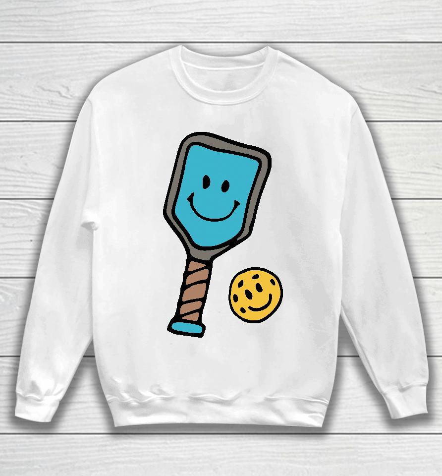 Life Is Good Merch Quirky Smiley Pickleball Sweatshirt