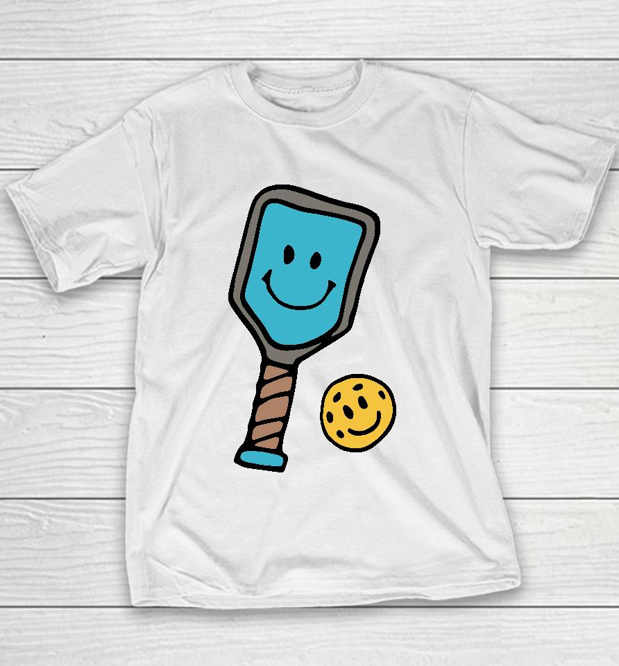 Life Is Good Merch Quirky Smiley Pickleball Youth T-Shirt