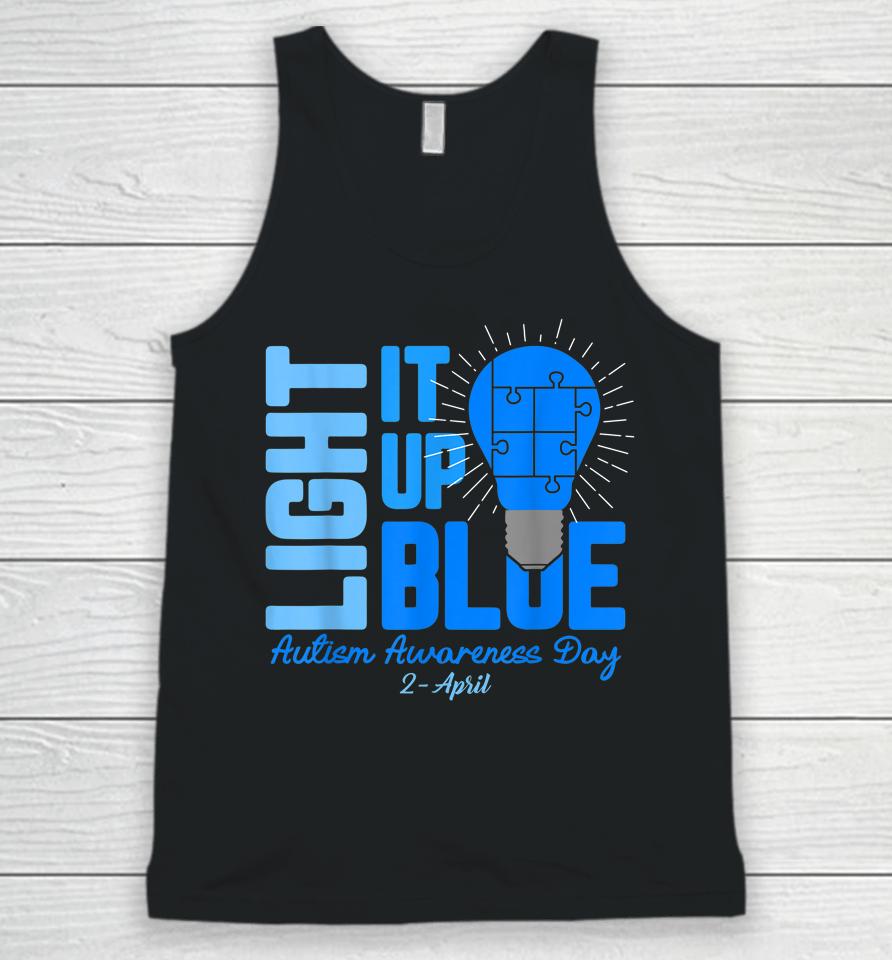 Light It Up Blue Autism Awareness Day Unisex Tank Top