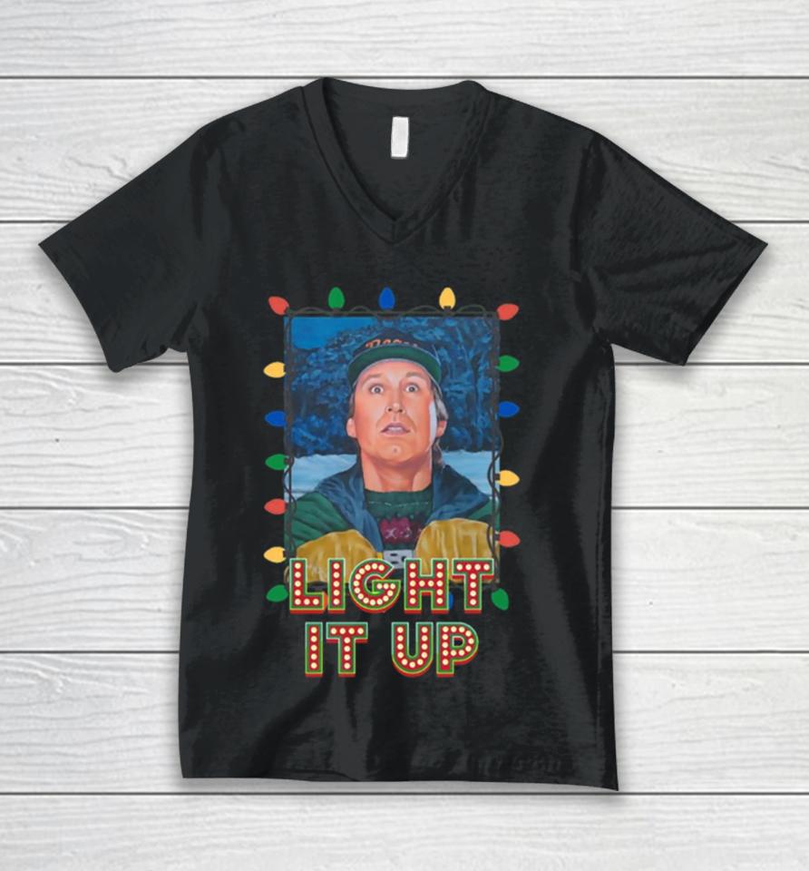 Light It Up Clark Griswold Christmas Vacation Unisex V-Neck T-Shirt