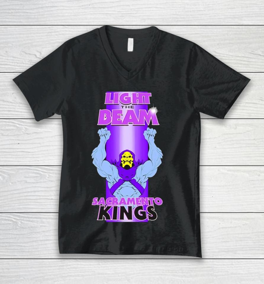 Light The Beam Sacramento Kings Monster Skull Yellow Unisex V-Neck T-Shirt