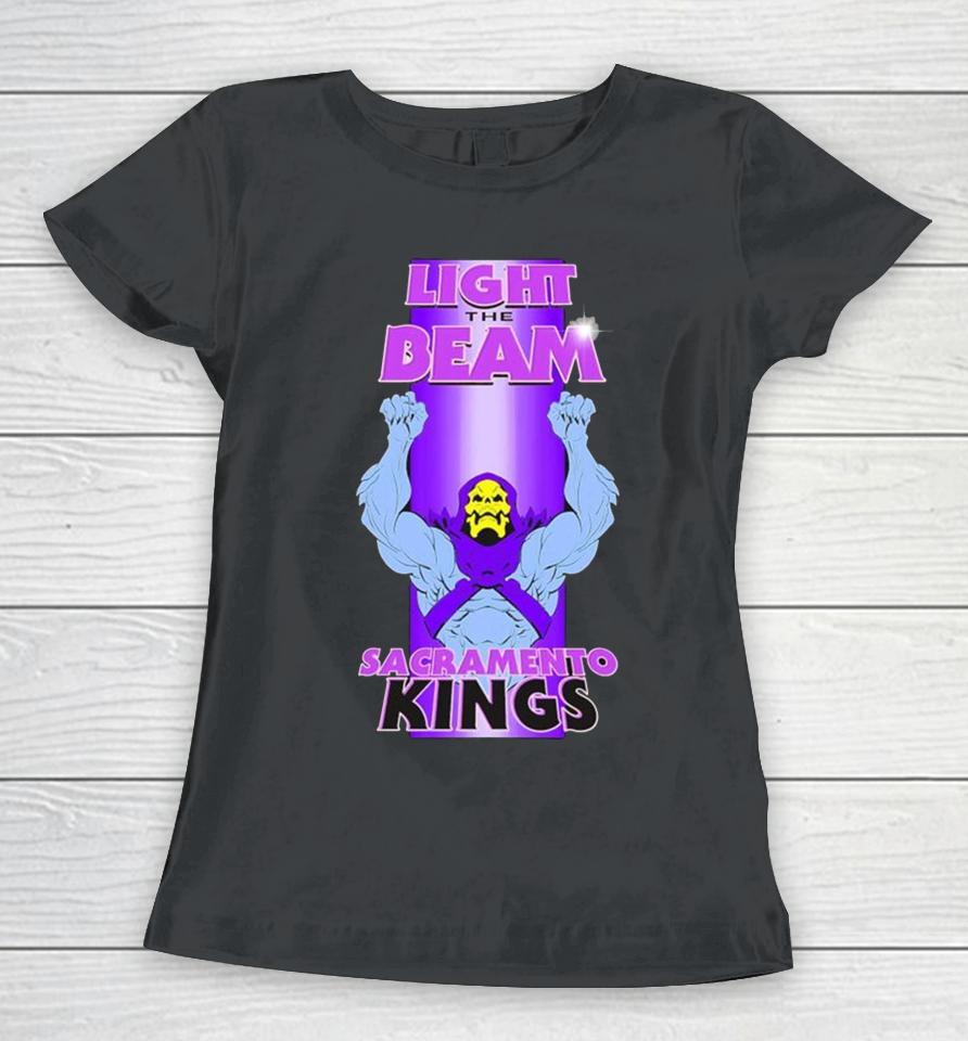 Light The Beam Sacramento Kings Monster Skull Yellow Women T-Shirt