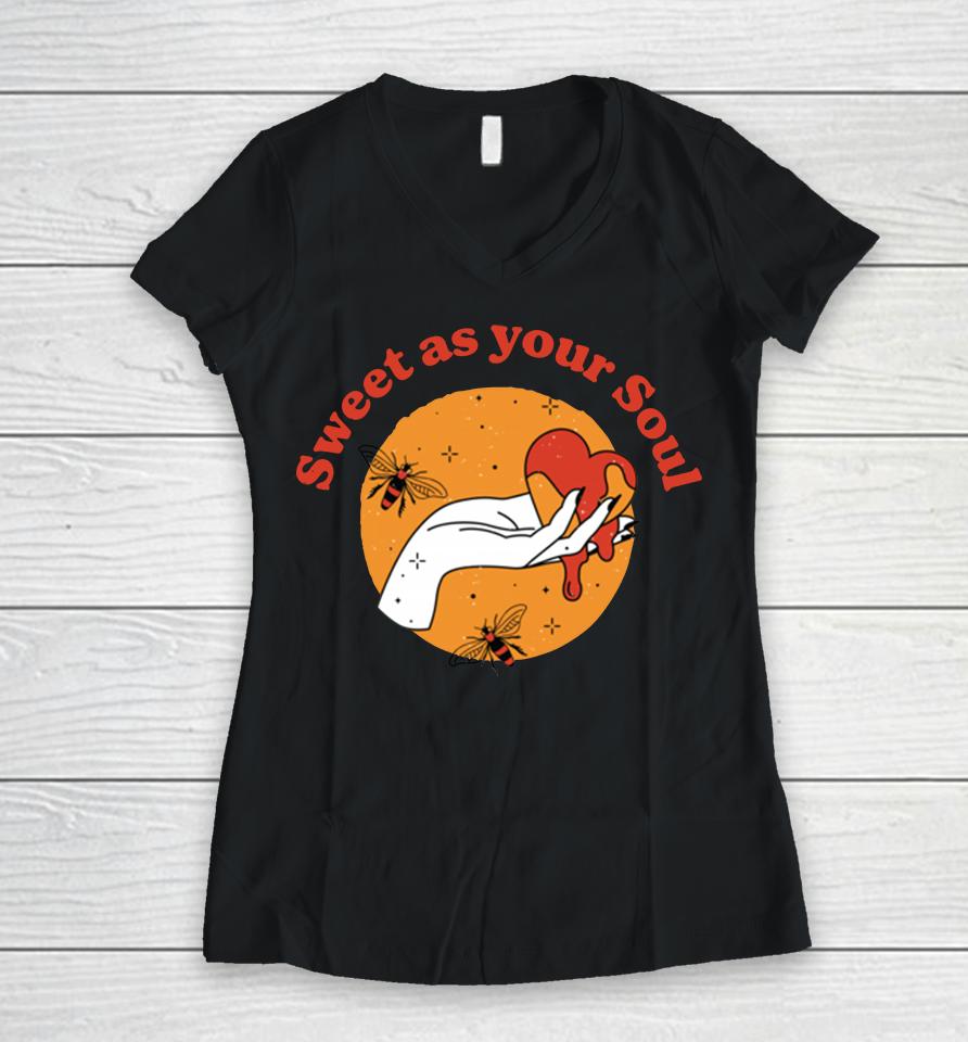 Lily Grace Sweet As Your Soul Organic Women V-Neck T-Shirt