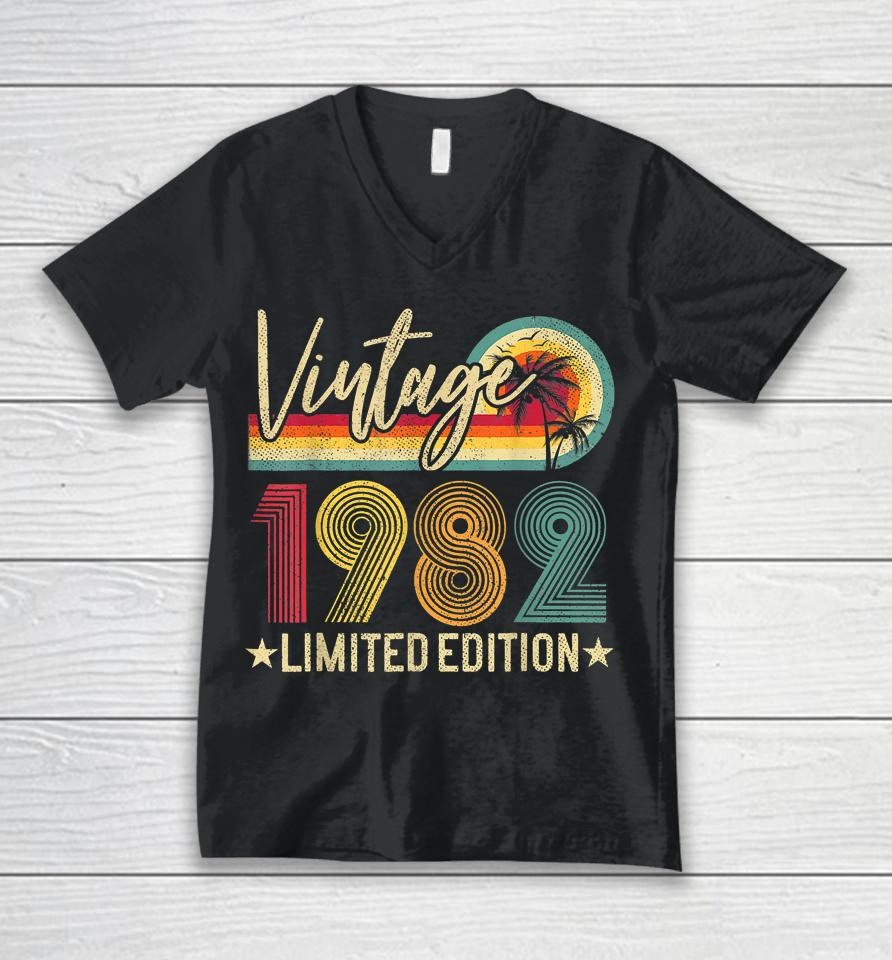 Limited Edition 1982 40Th Birthday Gift 40 Years Old Vintage Unisex V-Neck T-Shirt
