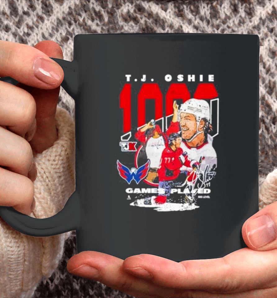 Limited Tj Oshie 1000 Games Played Coffee Mug