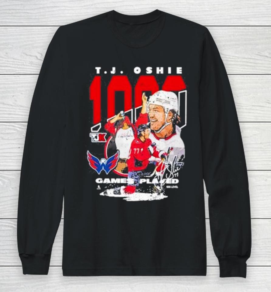 Limited Tj Oshie 1000 Games Played Long Sleeve T-Shirt