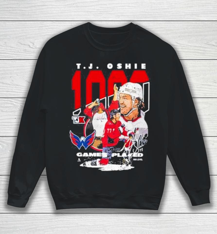 Limited Tj Oshie 1000 Games Played Sweatshirt