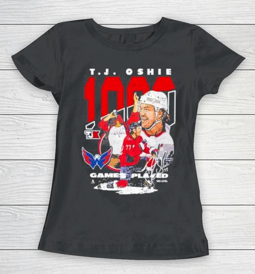 Limited Tj Oshie 1000 Games Played Women T-Shirt