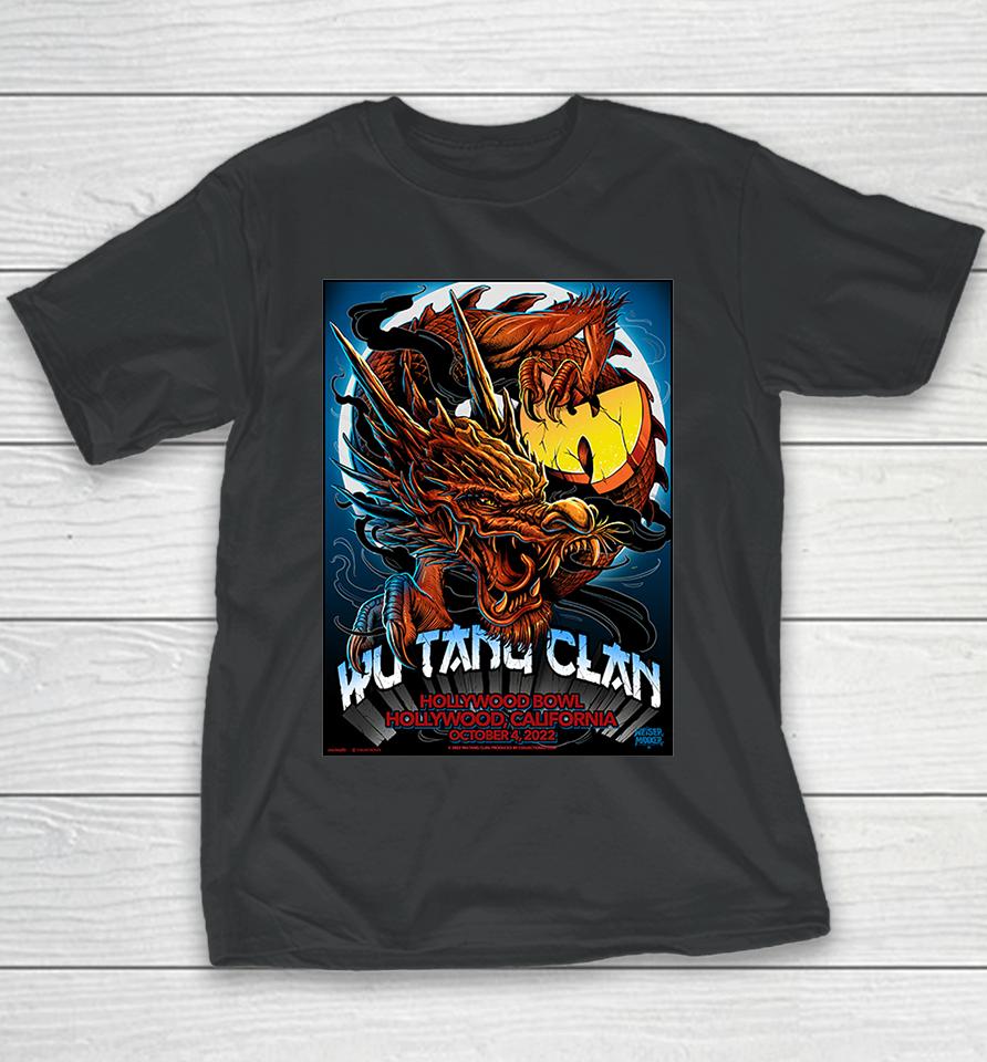 Limited Wu Tang Clan Hollywood October 4 2022 Hollywood Bowl California Youth T-Shirt