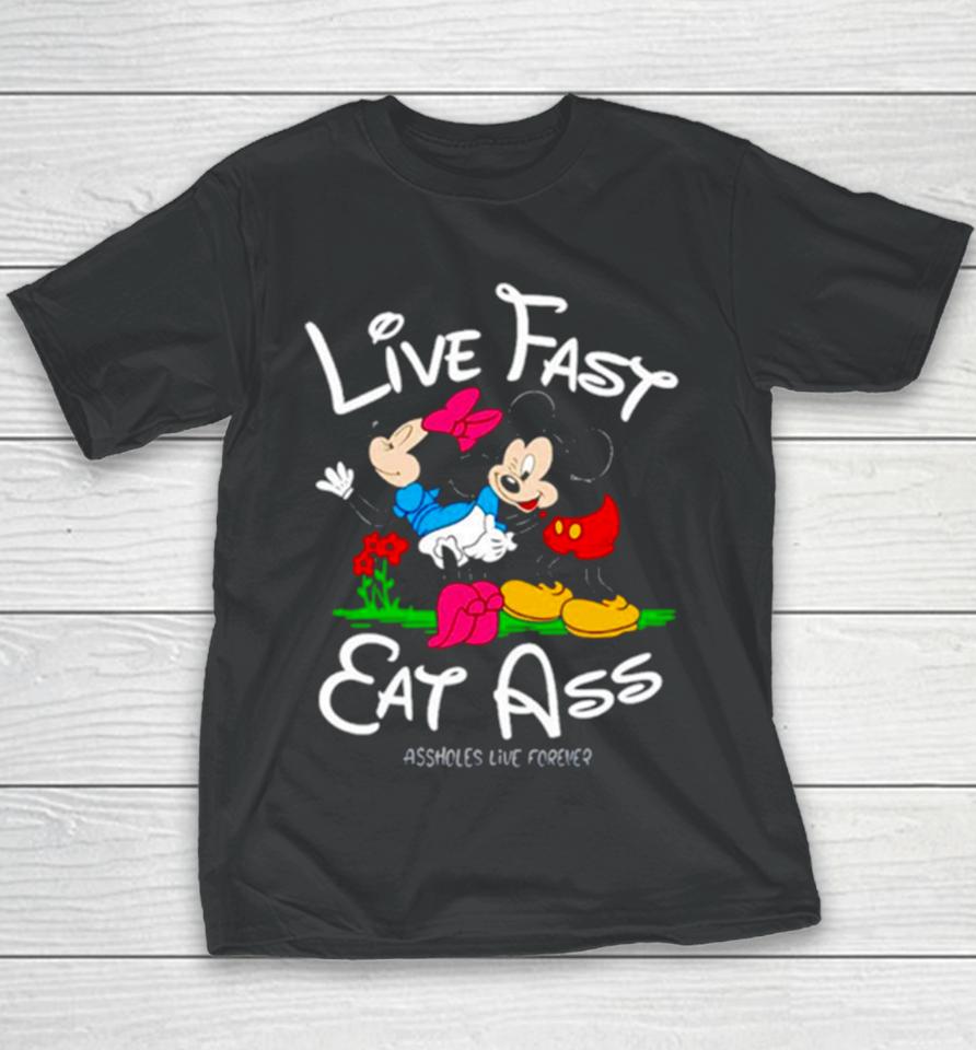 Linda Finegold Mickey Lfea Live Fast Eat Ass Assholes Live Forever Youth T-Shirt