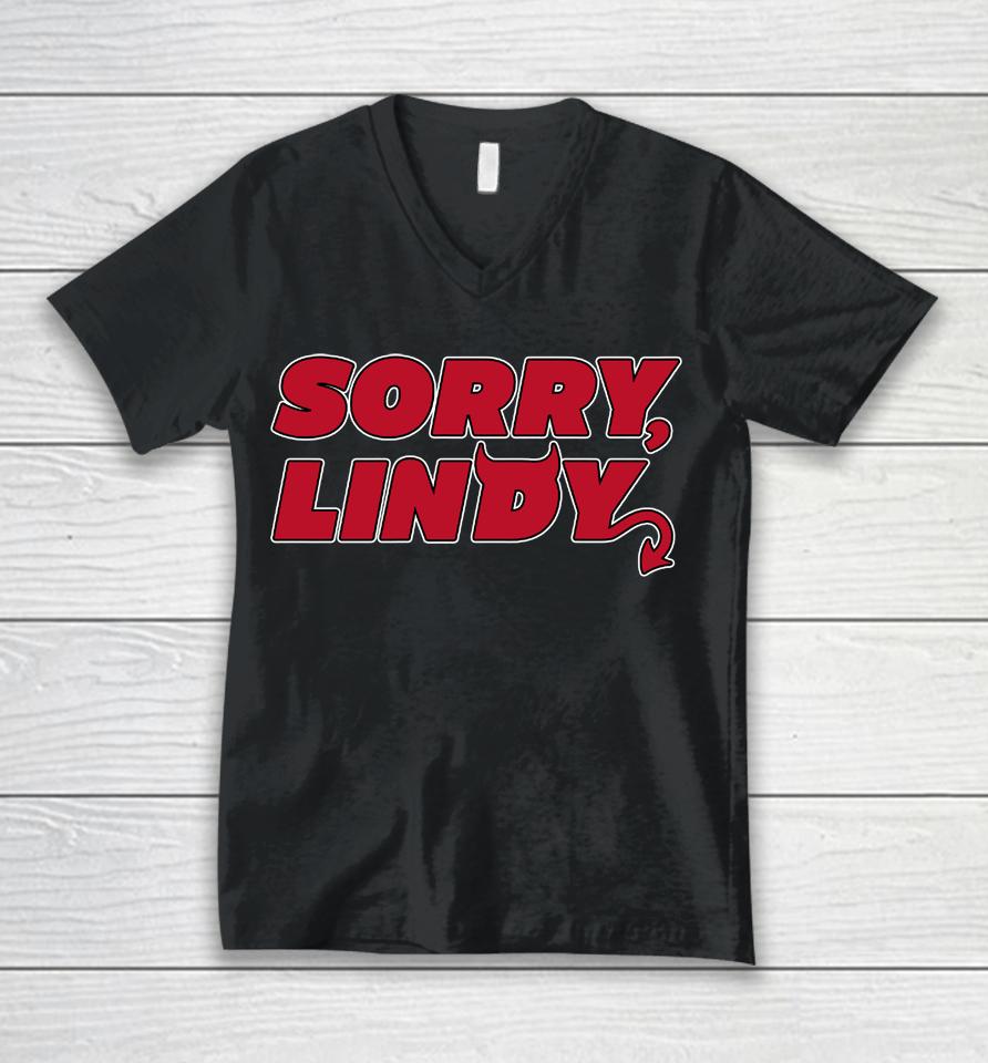 Lindy Ruff Sorry Lindy Unisex V-Neck T-Shirt
