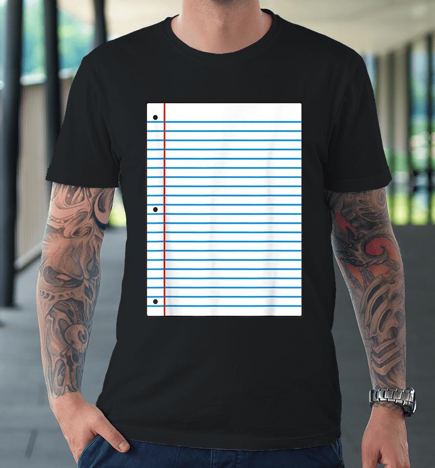 Lined Paper Halloween Costume For Teachers Students Premium T-Shirt