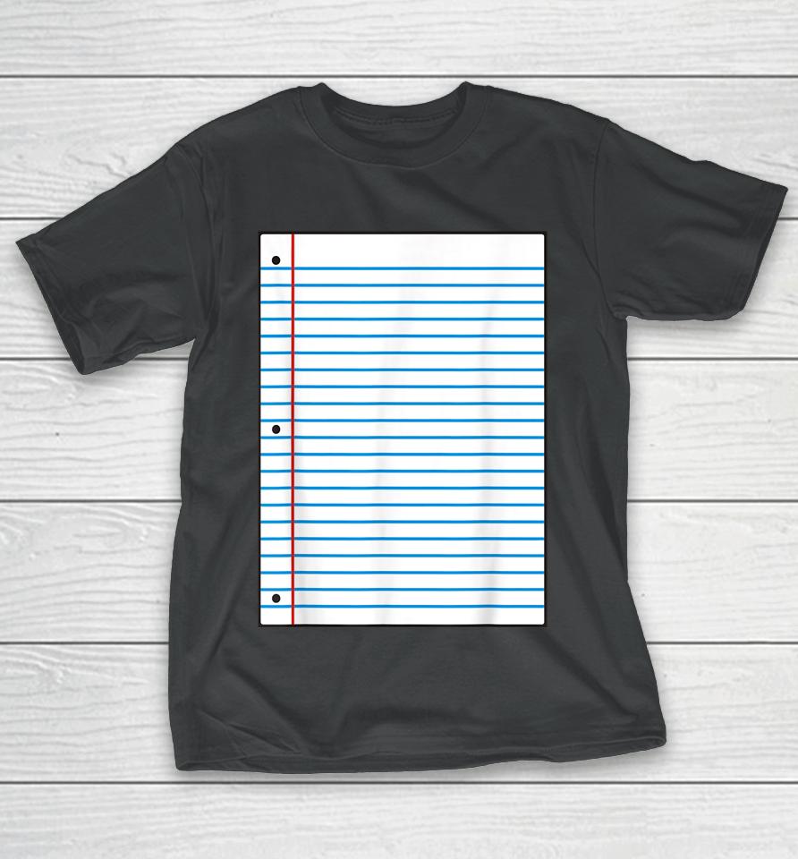 Lined Paper Halloween Costume For Teachers Students T-Shirt