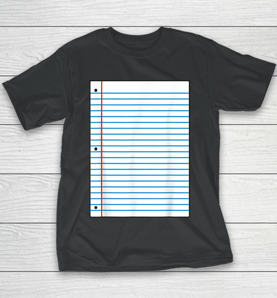 Lined Paper Halloween Costume For Teachers Students Youth T-Shirt