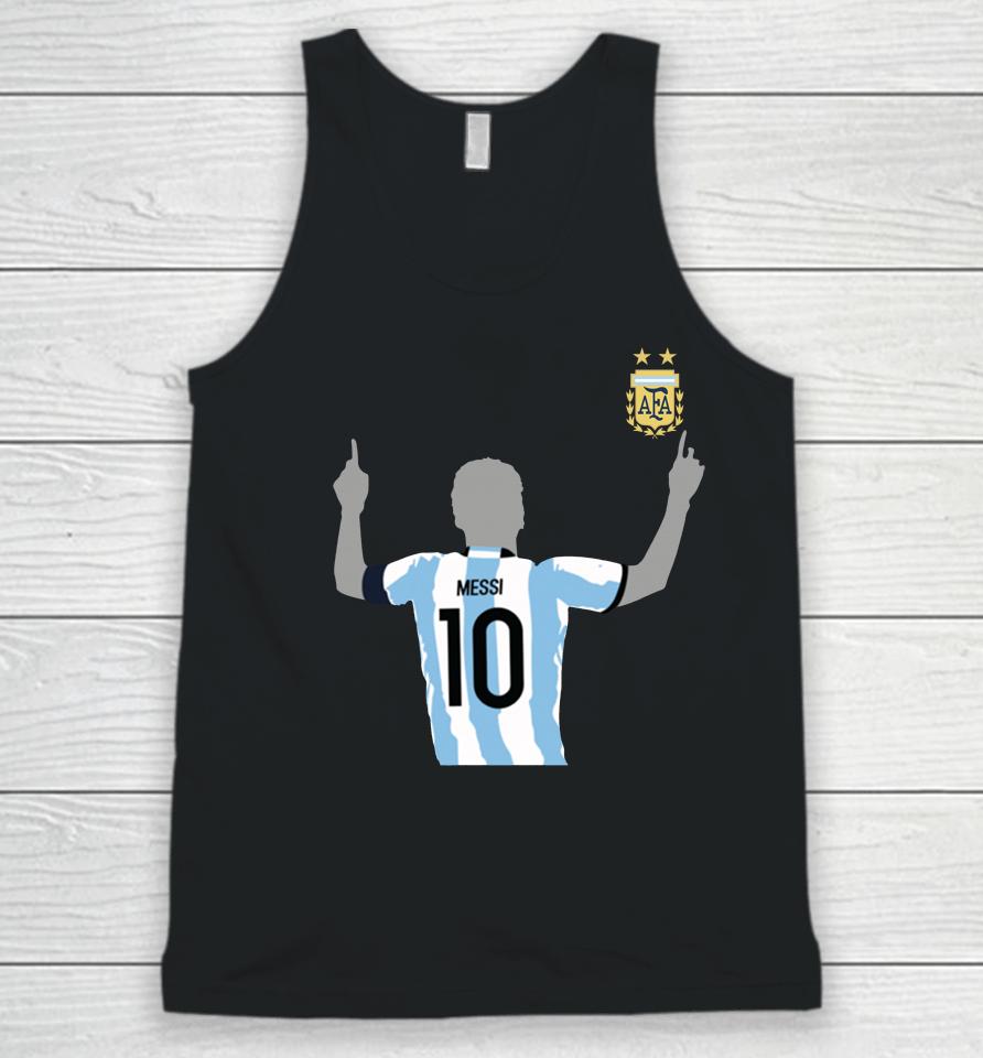 Lionel Messi Argentina National Team 2022 Winners Home Replica Jersey Unisex Tank Top