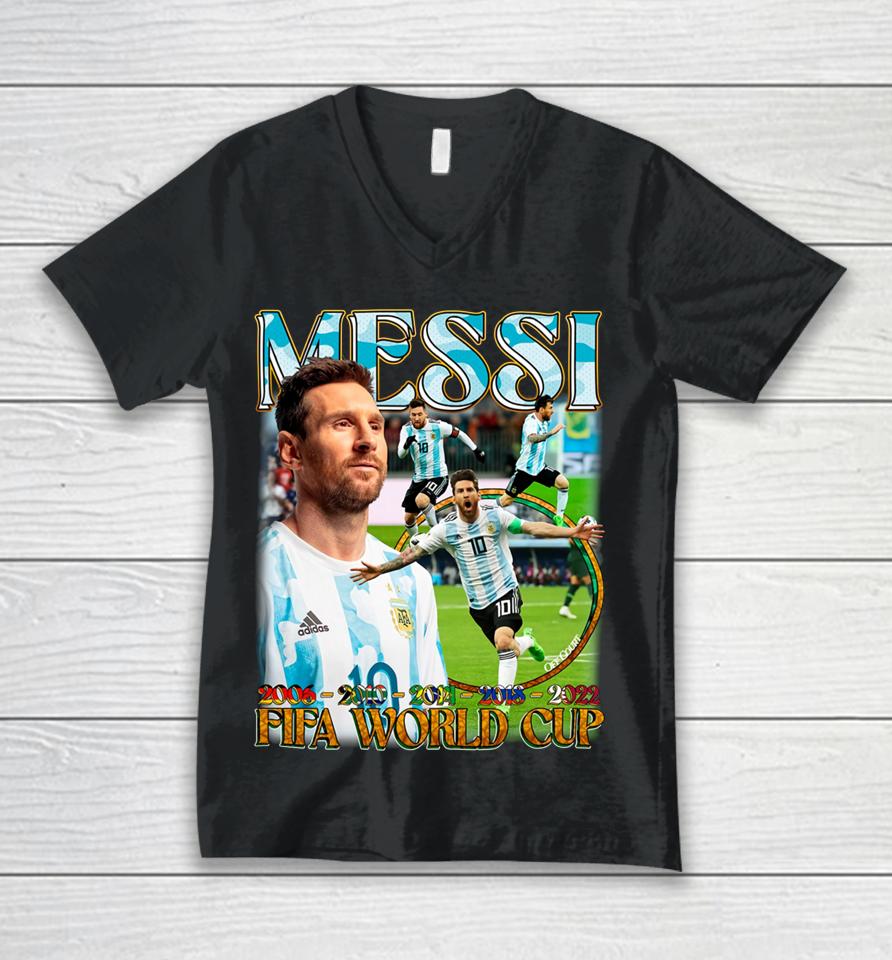Lionel Messi Fifa World Cup Qatar 2022 Unisex V-Neck T-Shirt