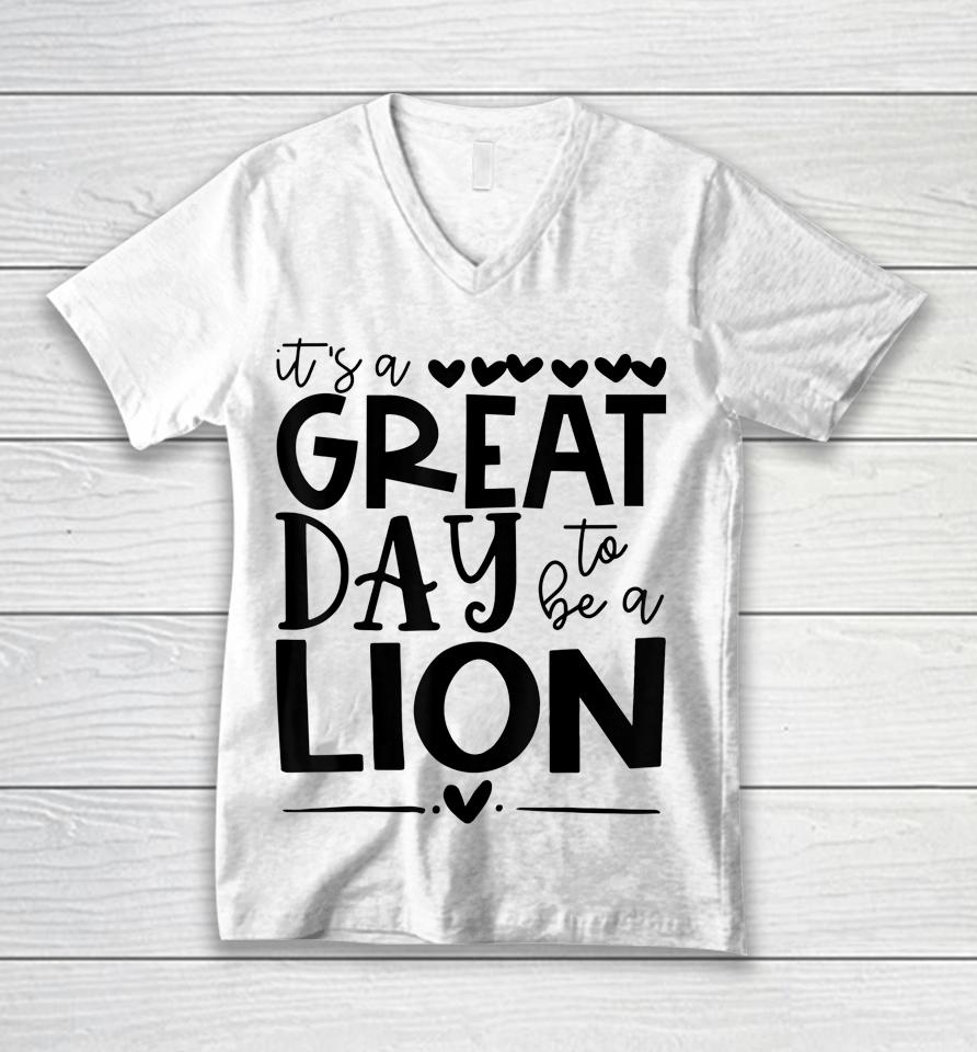 Lions School Sports Fan Team Spirit Mascot Gift Great Day Unisex V-Neck T-Shirt