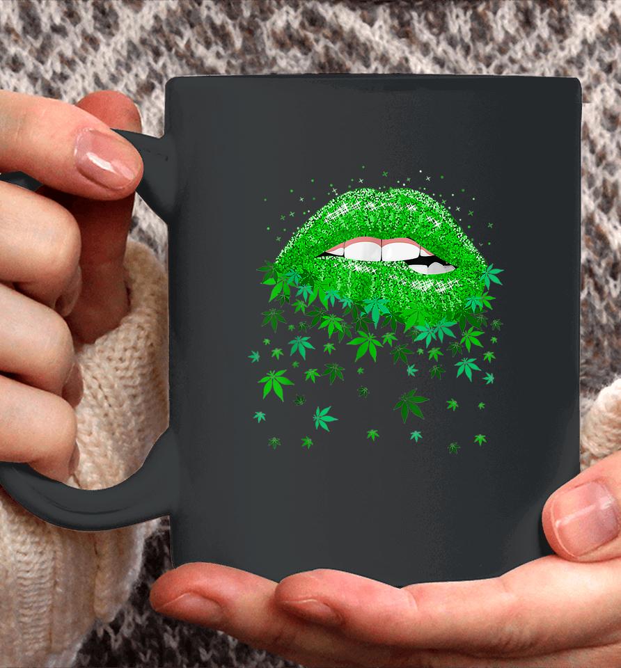 Lips Biting Cannabis Marijuana Weed Lovers Mother's Day Coffee Mug