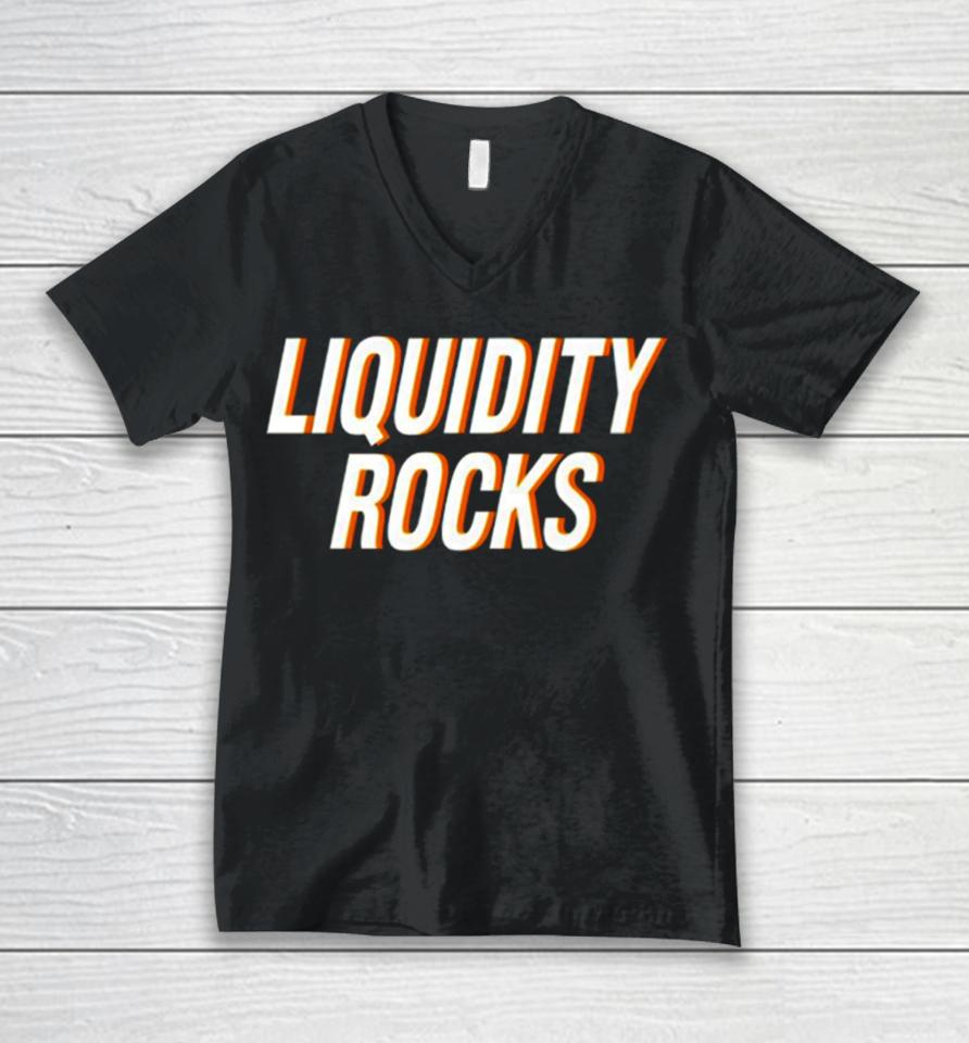 Liquidity Rocks Unisex V-Neck T-Shirt