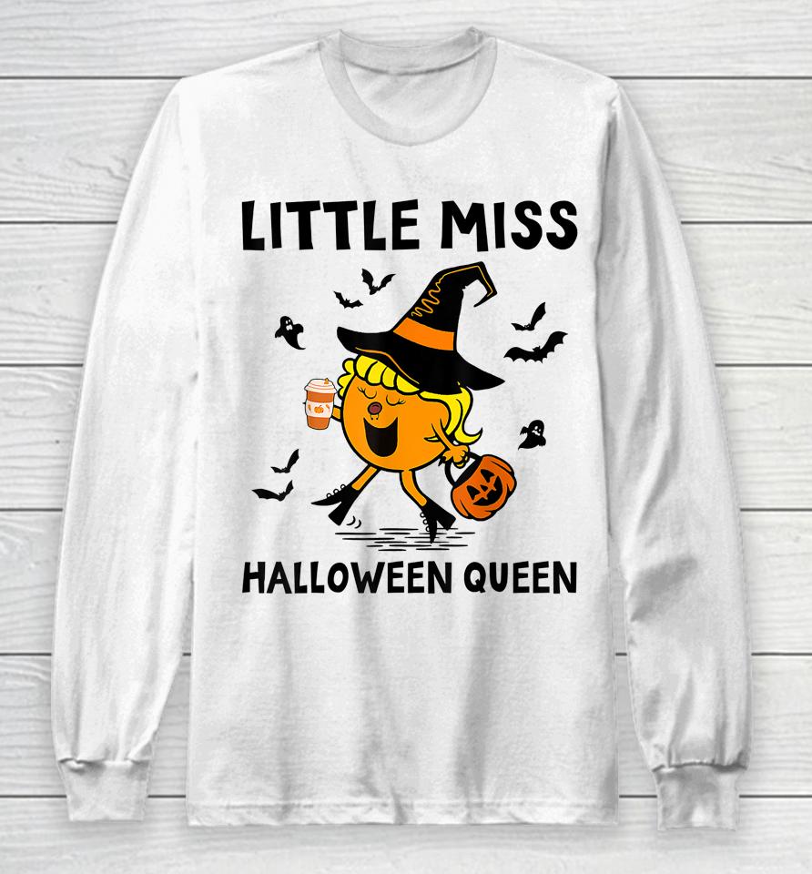 Little Miss Halloween Queen Pumpkin Long Sleeve T-Shirt