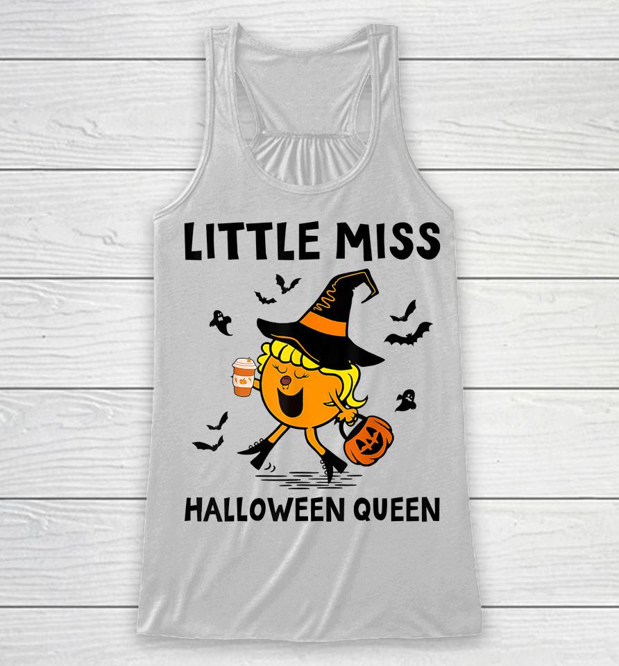 Little Miss Halloween Queen Pumpkin Racerback Tank