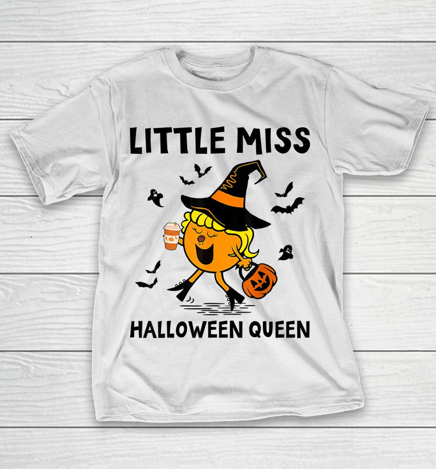 Little Miss Halloween Queen Pumpkin T-Shirt