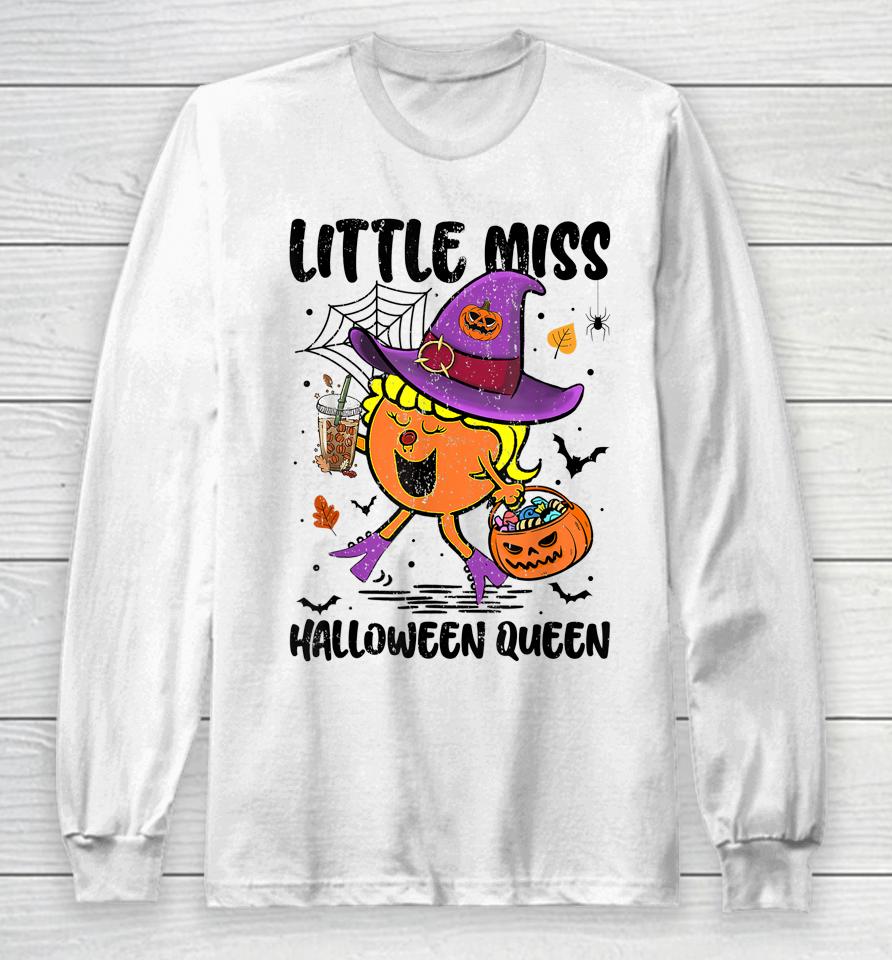 Little Miss Halloween Queen Pumpkin Vintage Long Sleeve T-Shirt