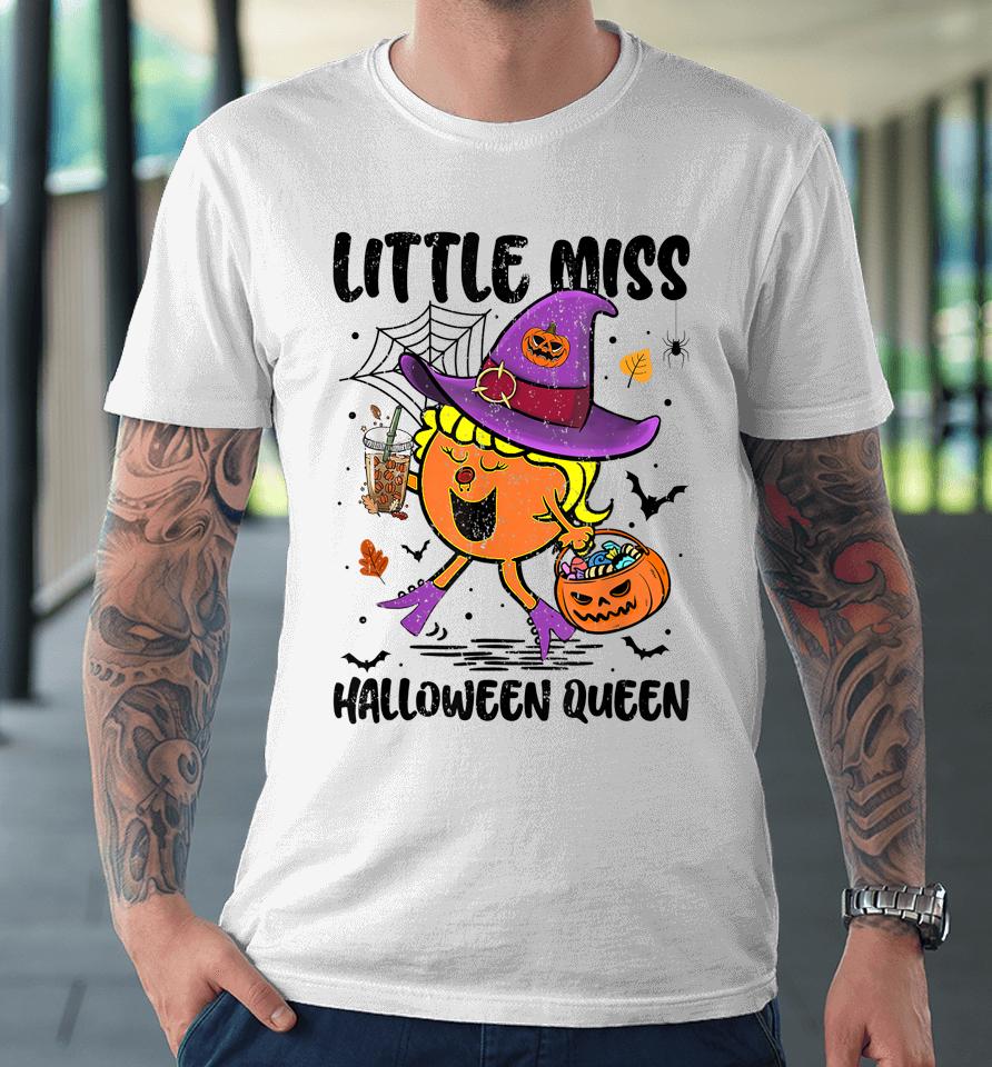 Little Miss Halloween Queen Pumpkin Vintage Premium T-Shirt