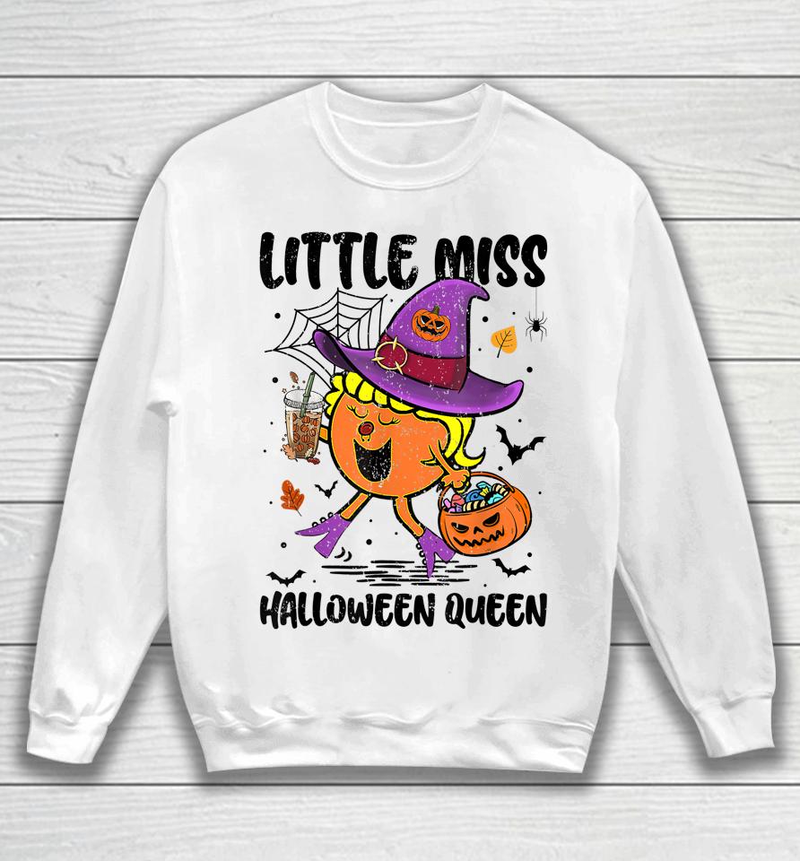 Little Miss Halloween Queen Pumpkin Vintage Sweatshirt