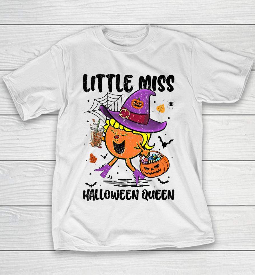 Little Miss Halloween Queen Pumpkin Vintage Youth T-Shirt
