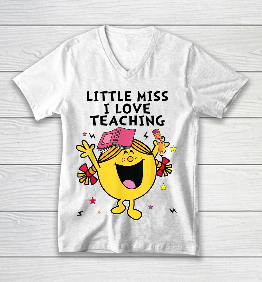 Little Miss I Love Teaching Unisex V-Neck T-Shirt