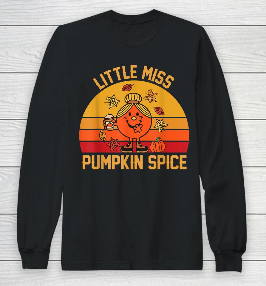 Little Miss Pumpkin Spice Thanksgiving Cool Retro Halloween Long Sleeve T-Shirt