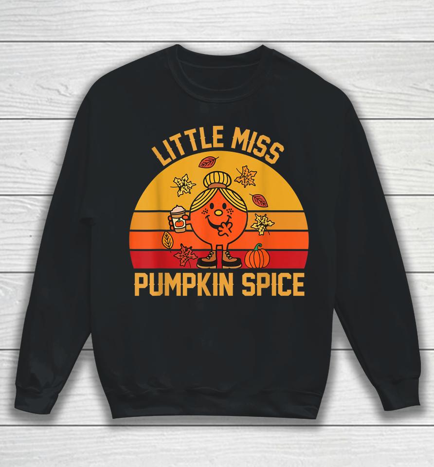 Little Miss Pumpkin Spice Thanksgiving Cool Retro Halloween Sweatshirt