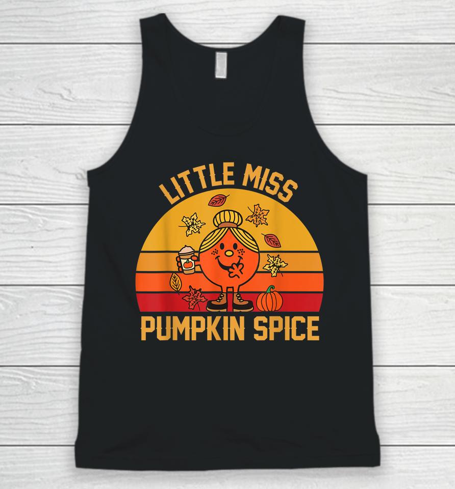 Little Miss Pumpkin Spice Thanksgiving Cool Retro Halloween Unisex Tank Top