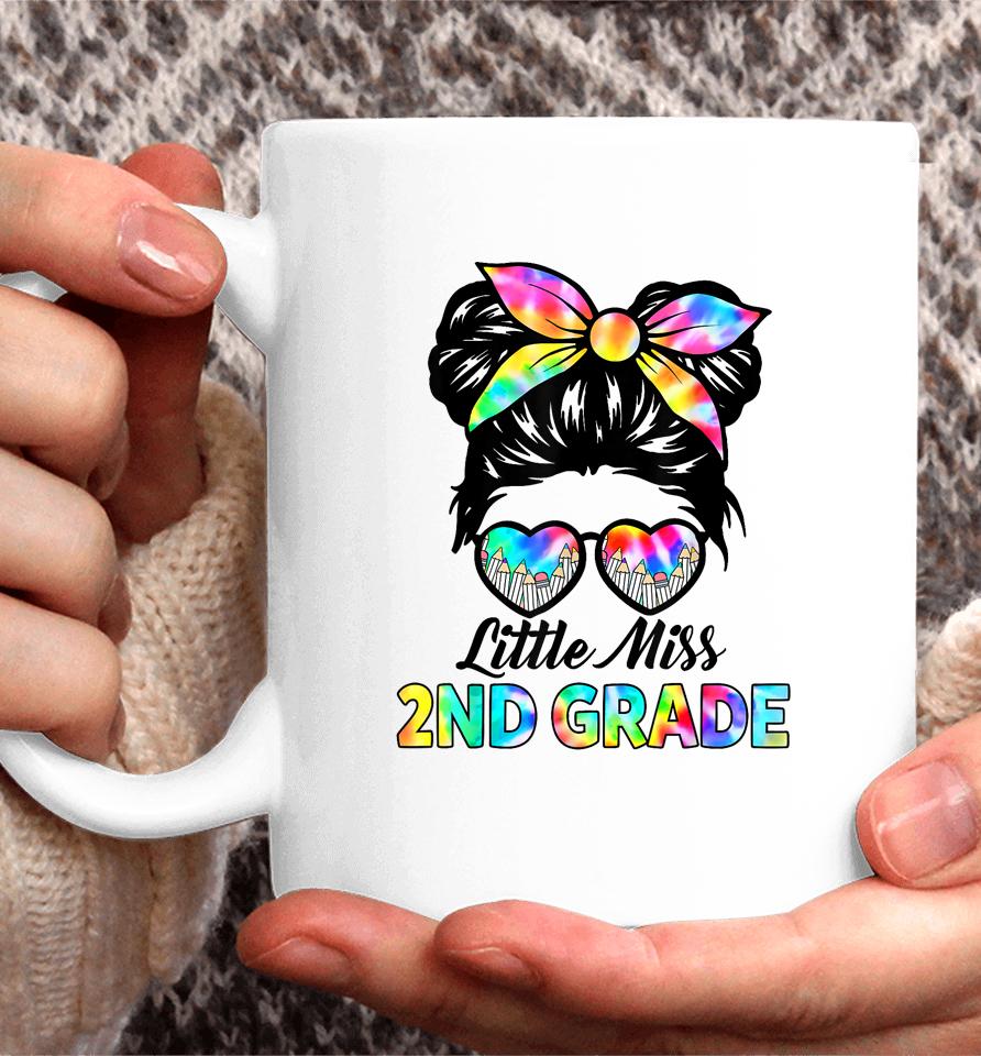 Little Miss Second 2Nd Grade Girls Messy Bun Back To School Coffee Mug