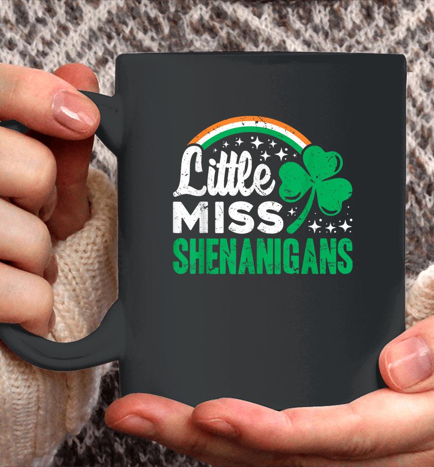 Little Miss Shenanigans Shamrock Clovers Vintage Coffee Mug