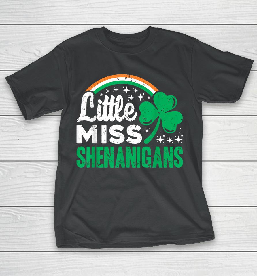 Little Miss Shenanigans Shamrock Clovers Vintage T-Shirt