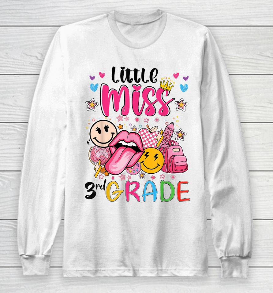 Little Miss Third Grade Girls Back To School 3Rd Grade Long Sleeve T-Shirt