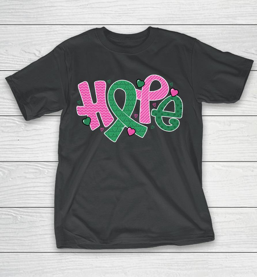 Liver And Breast Cancer Hope October Cancer Awareness Month T-Shirt