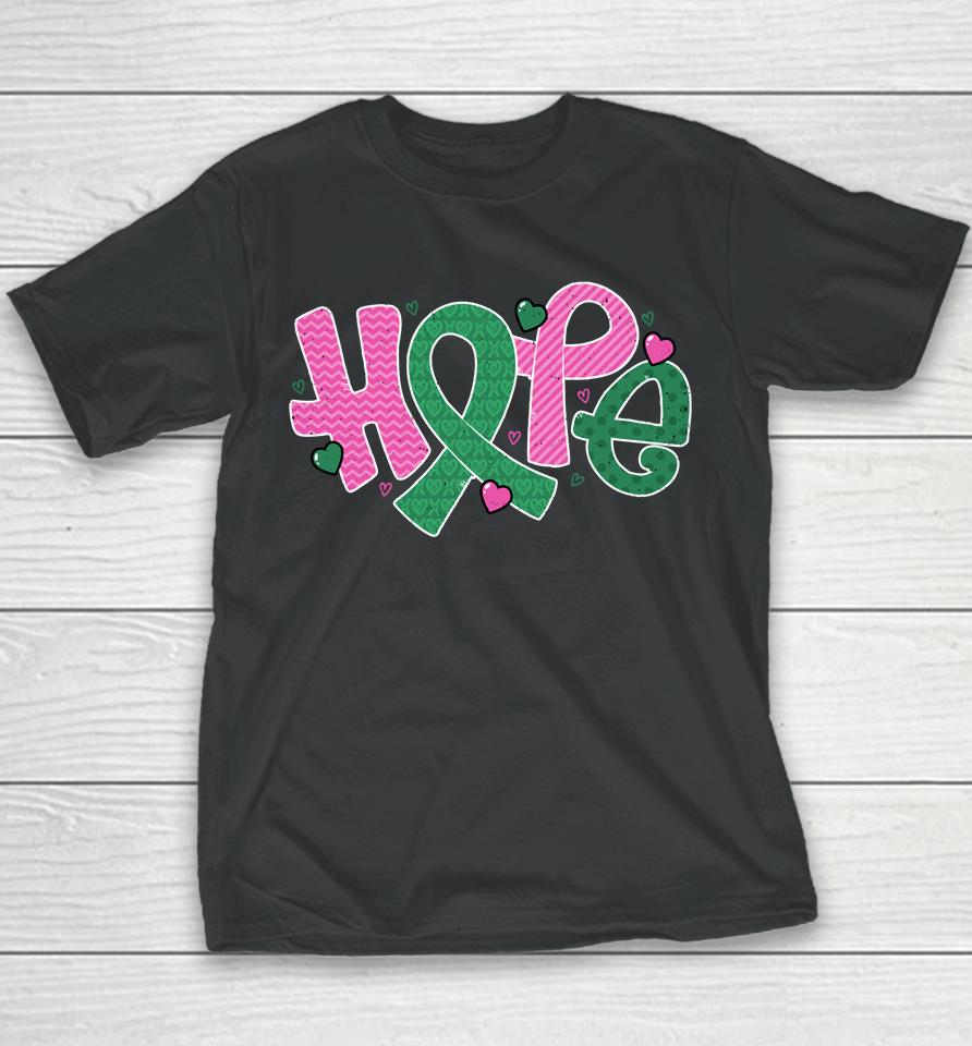 Liver And Breast Cancer Hope October Cancer Awareness Month Youth T-Shirt