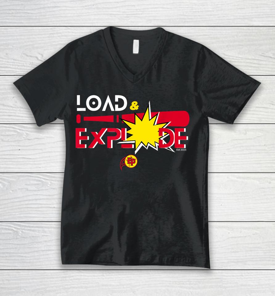 Load &Amp; Explode Ep Softball Unisex V-Neck T-Shirt