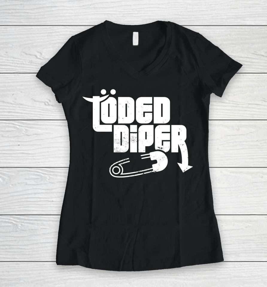 Loded Diper Women V-Neck T-Shirt
