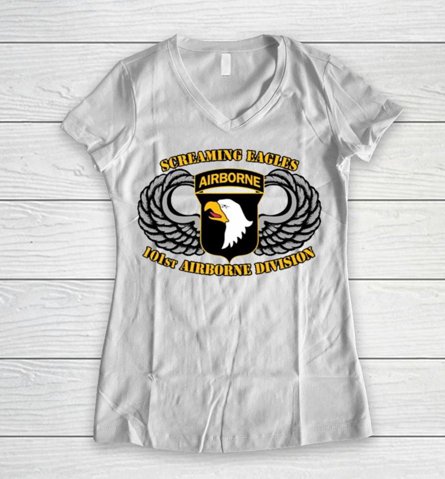 Logo Airborne Division Women V-Neck T-Shirt