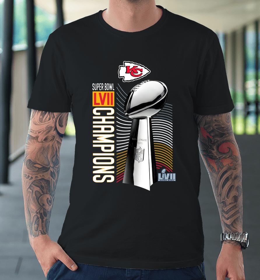 Lombardi Trophy Black Kansas City Chiefs Super Bowl Lvii Champions Premium T-Shirt