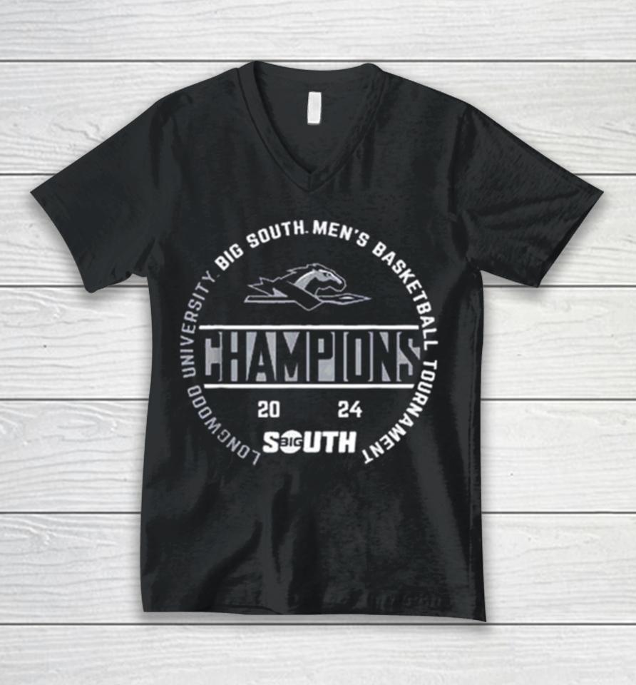 Longwood University 2024 Big South Men’s Basketball Tournament Unisex V-Neck T-Shirt