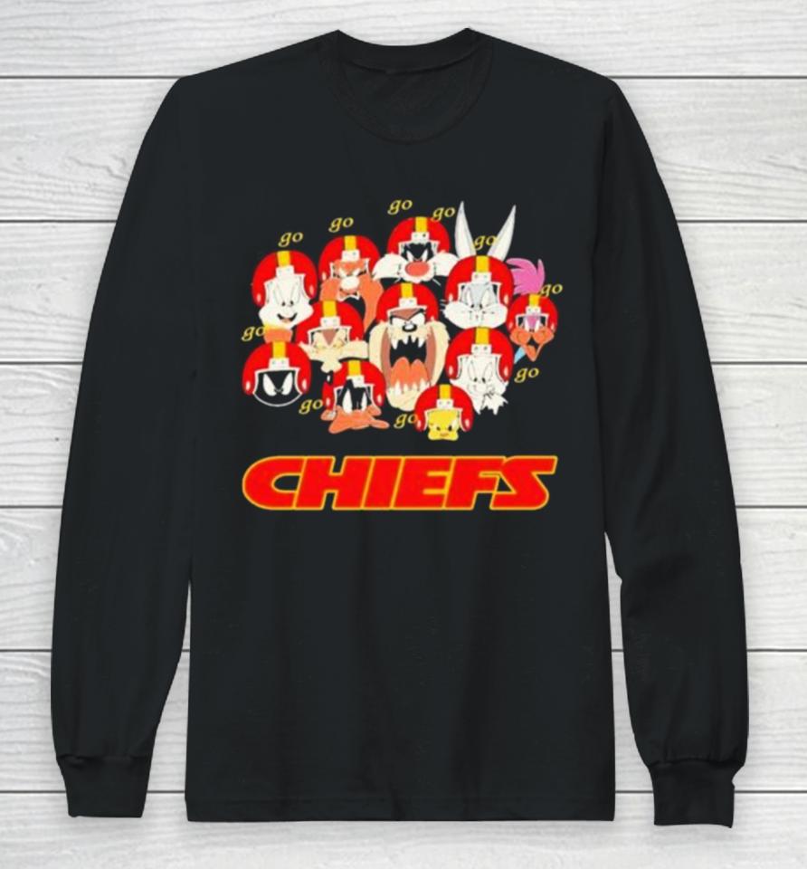 Looney Tunes Characters Go Kansas City Chiefs Long Sleeve T-Shirt