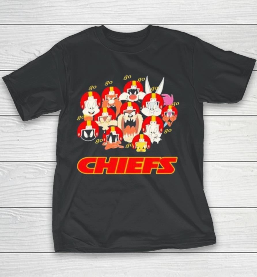 Looney Tunes Characters Go Kansas City Chiefs Youth T-Shirt